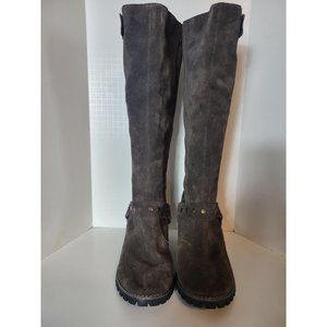 Gwyneth Brown Suede Harness Style Knee Boots